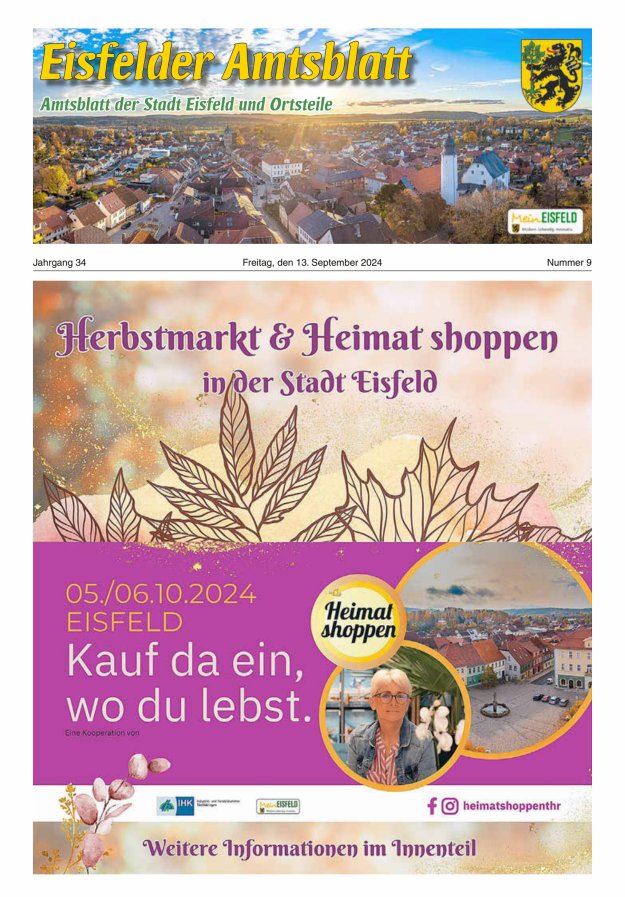 Eisfelder Amtsblatt Titelblatt 09/2024