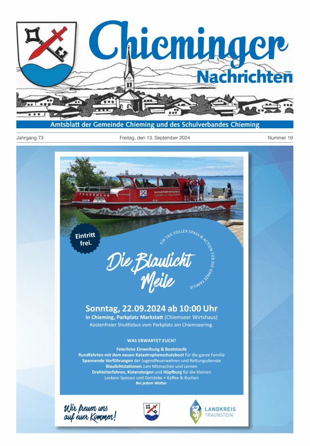 Chieminger Nachrichten Titelblatt 19/2024