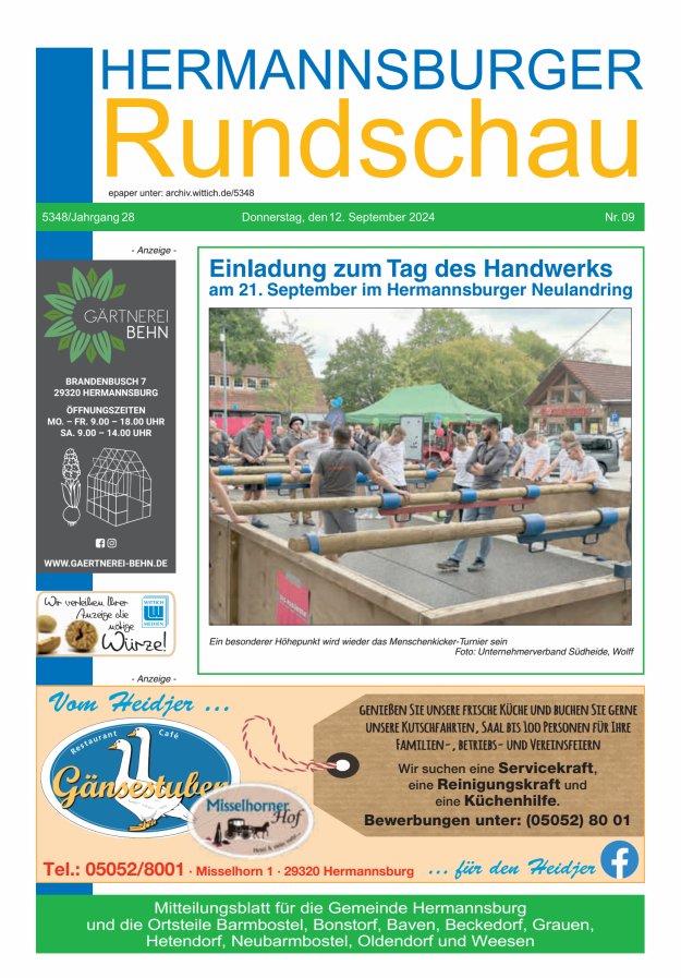 Hermannsburger Rundschau Titelblatt 09/2024