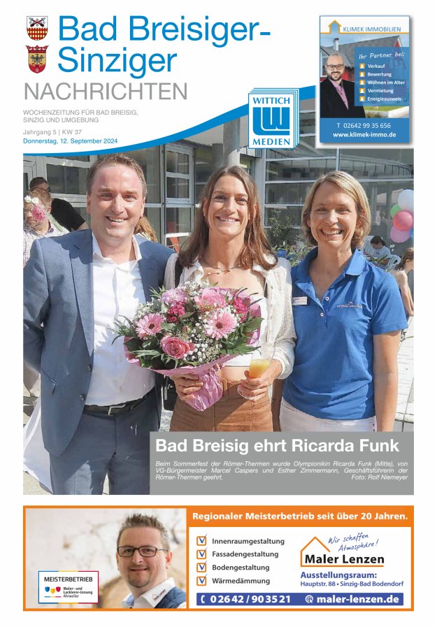 Bad Breisiger-Sinziger Nachrichten Titelblatt 37/2024