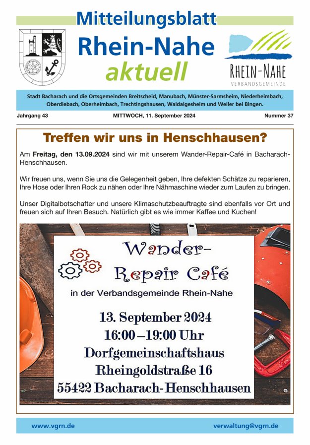 Rhein-Nahe aktuell Titelblatt 37/2024