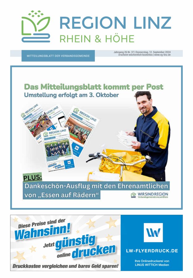 Unsere Verbandsgemeinde Linz am Rhein Titelblatt 37/2024