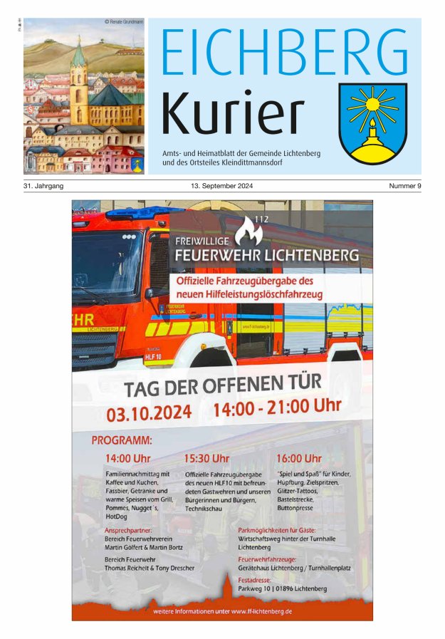 Eichberg-Kurier - Amts- und Heimatblatt der Gemeinde Lichtenberg Titelblatt 09/2024