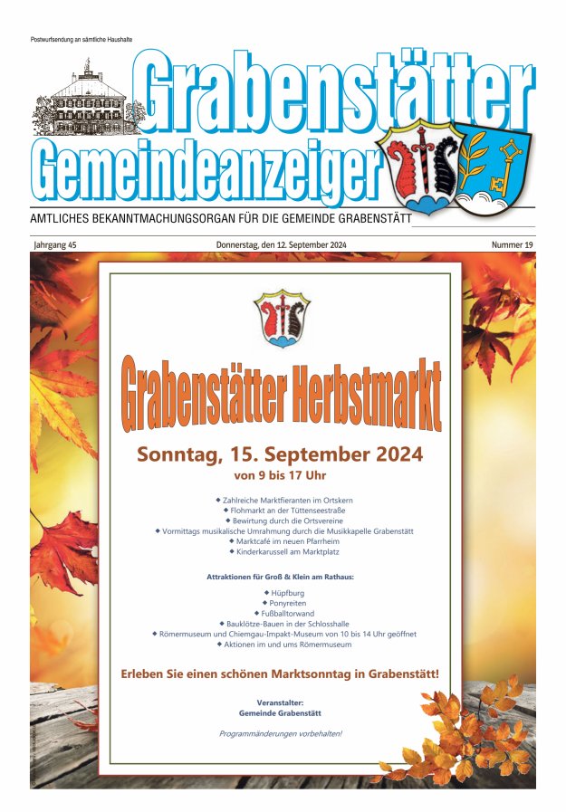 Grabenstätter Gemeindeanzeiger Titelblatt 19/2024