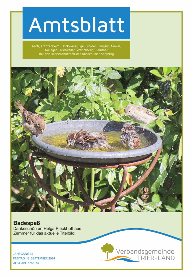 Amtsblatt VG Trier-Land Titelblatt 37/2024
