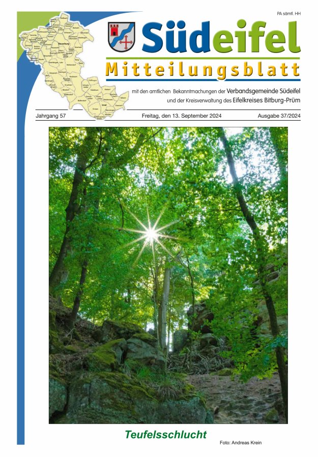 Mitteilungsblatt Südeifel Titelblatt 37/2024
