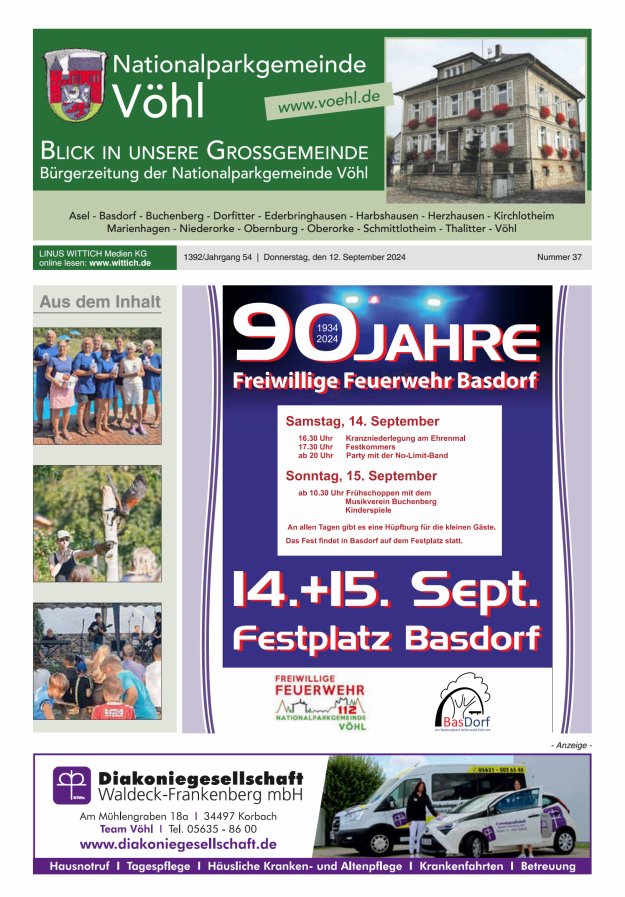 Blick in unsere Grossgemeinde Titelblatt 37/2024