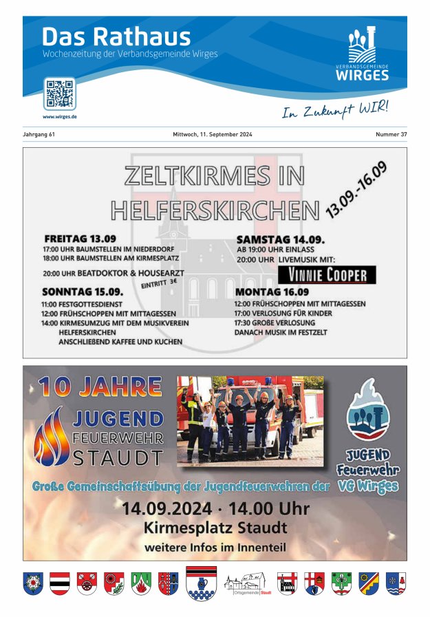 Das Rathaus - Informationen für die Bürger in der VG Wirges Titelblatt 37/2024
