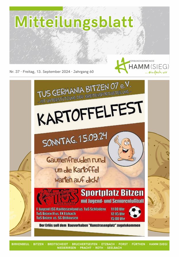 Mitteilungsblatt Hamm (Sieg) Titelblatt 37/2024