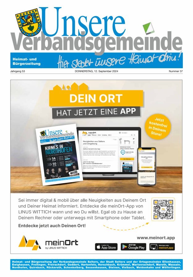 Unsere Verbandsgemeinde Selters Ww Titelblatt 37/2024
