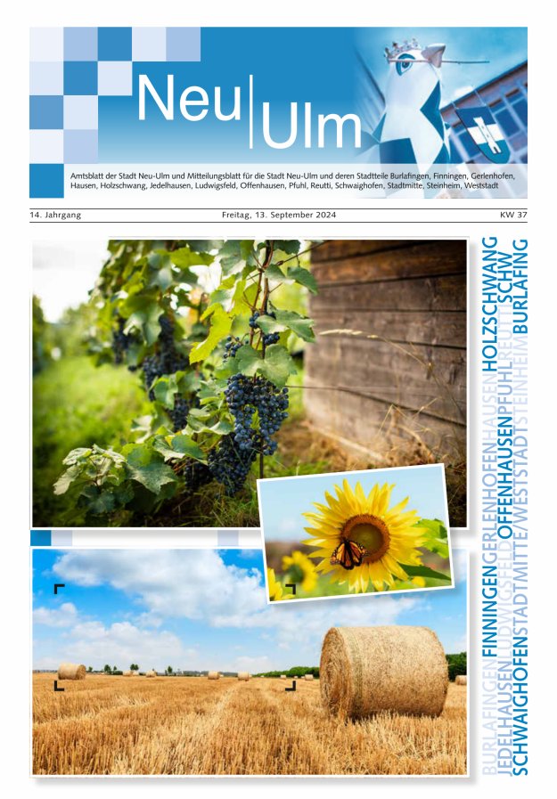 Amtsblatt der Stadt Neu-Ulm und Mitteilungsblatt für die Stadt Neu-Ulm Titelblatt 37/2024