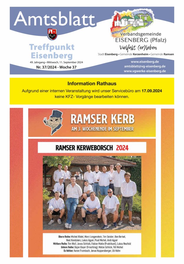 Treffpunkt Eisenberg Titelblatt 37/2024