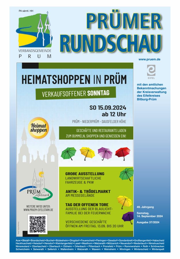 Prümer Rundschau Titelblatt 37/2024