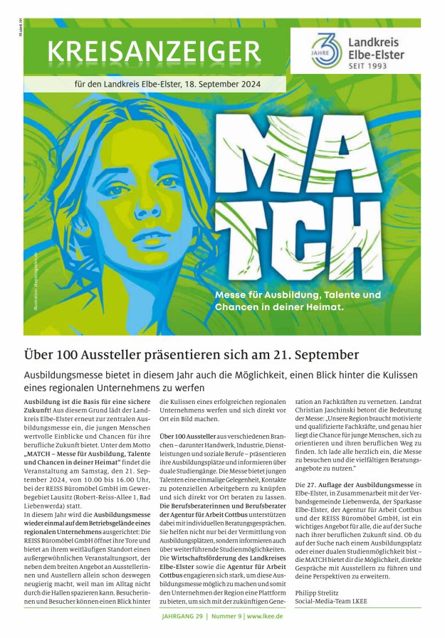 Kreisanzeiger für den Landkreis Elbe-Elster Titelblatt 09/2024