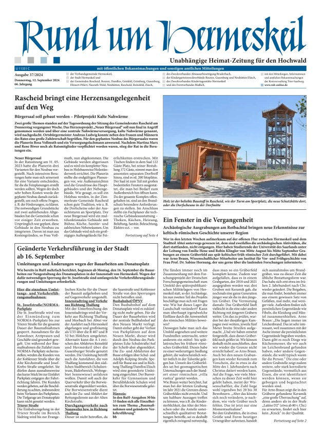 Rund um Hermeskeil Titelblatt 37/2024