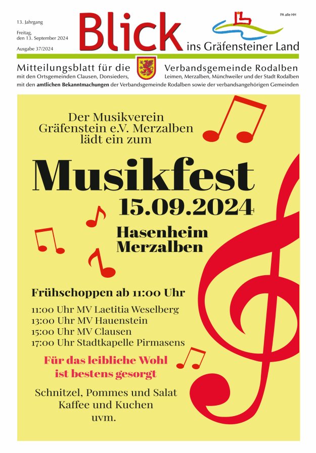 Blick ins Gräfensteiner Land VG Rodalben Titelblatt 37/2024