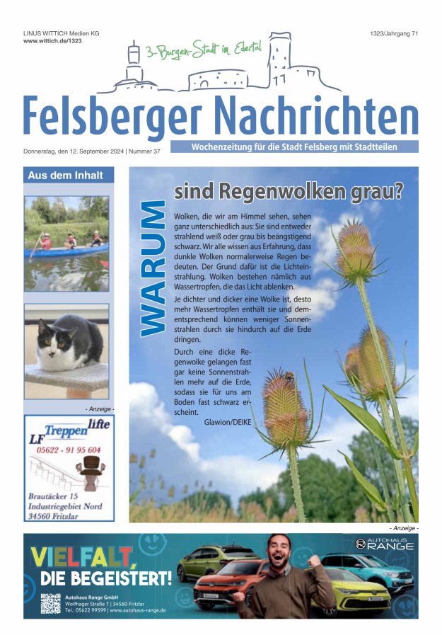 Felsberger Nachrichten Titelblatt 37/2024