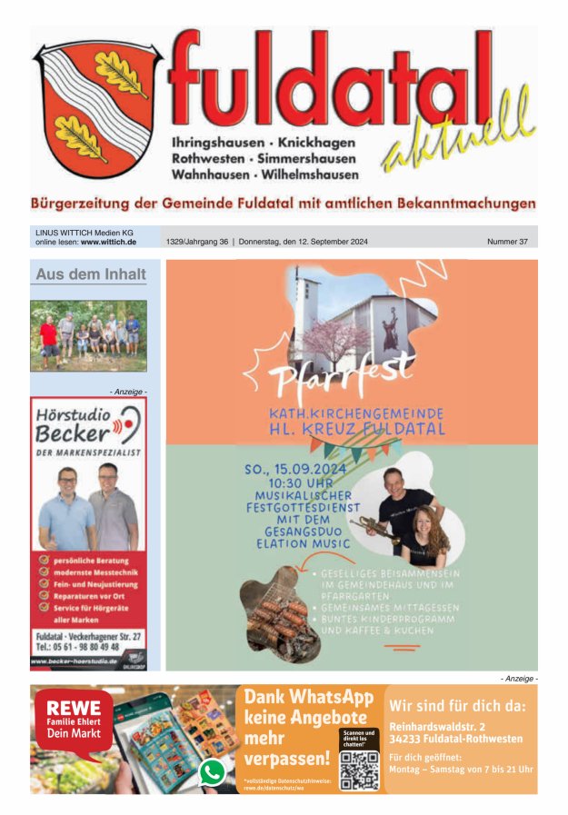 Fuldatal aktuell Titelblatt 37/2024