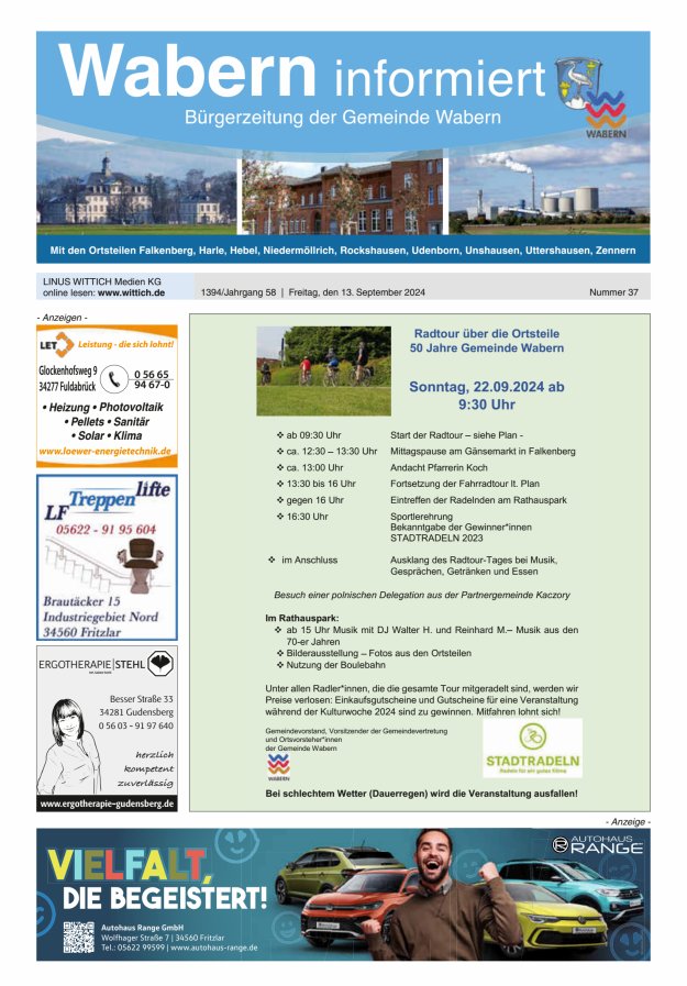 Wabern informiert Titelblatt 37/2024