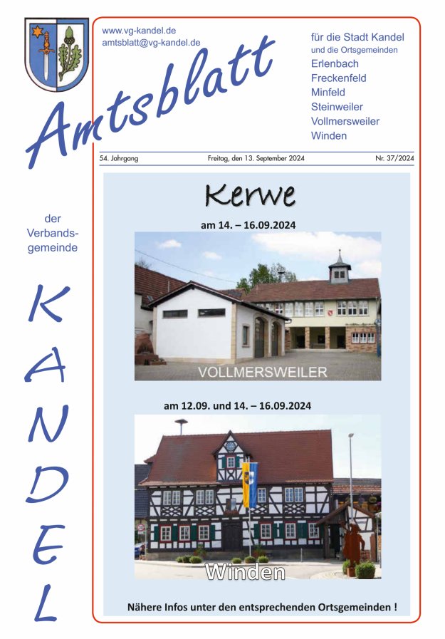 Amtsblatt VG Kandel Titelblatt 37/2024