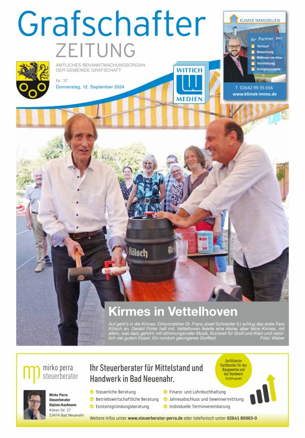 Grafschafter Zeitung Titelblatt 37/2024