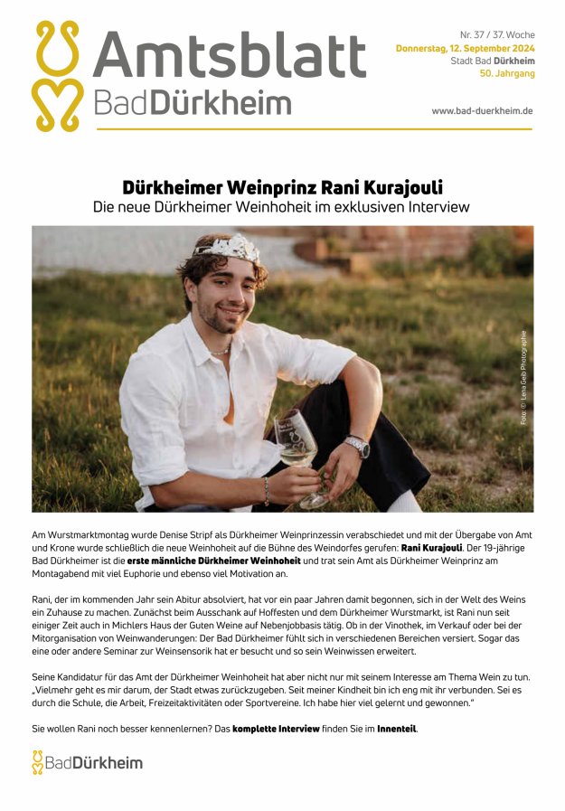 Bad Dürkheimer Woche Titelblatt 37/2024