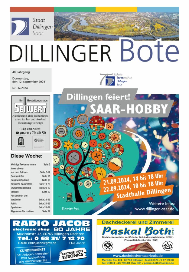 Dillinger Bote Titelblatt 37/2024