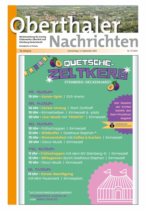 Oberthaler Nachrichten Titelblatt 37/2024