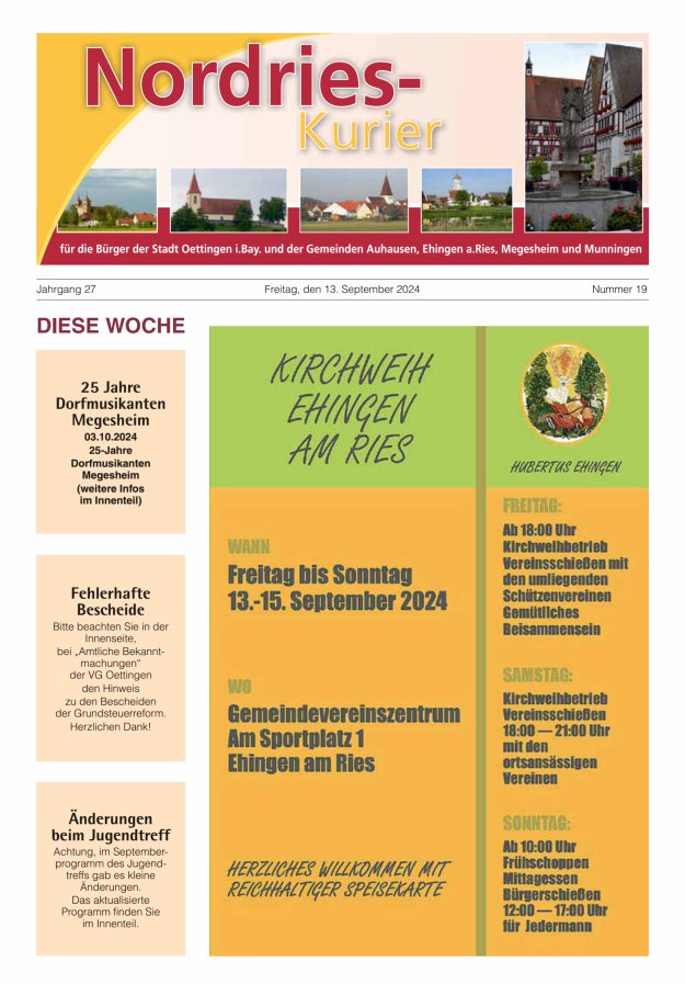 NordRies-Kurier Titelblatt 19/2024