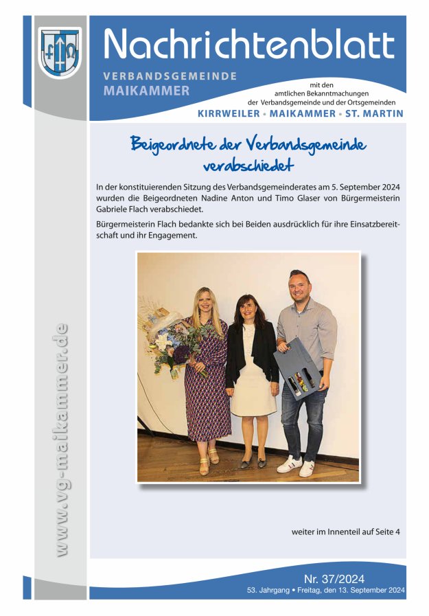 Nachrichtenblatt VG Maikammer Titelblatt 37/2024