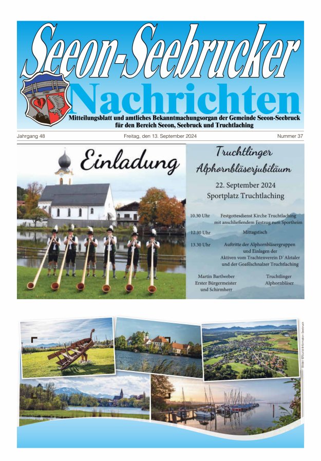 Seeon-Seebrucker Nachrichten Titelblatt 37/2024