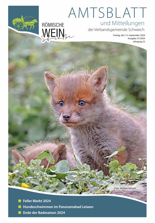 Amtsblatt VG Schweich Titelblatt 37/2024