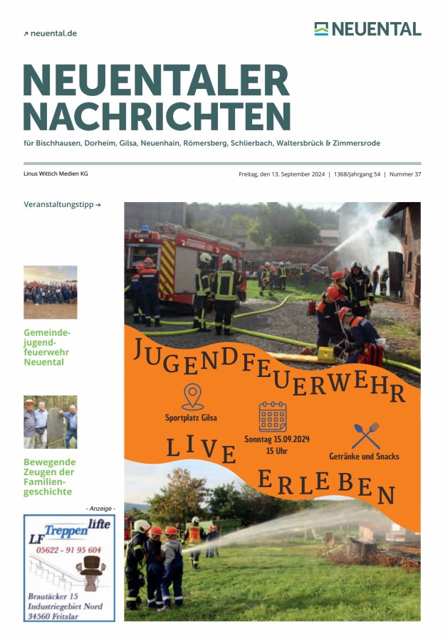 Neuentaler Nachrichten Titelblatt 37/2024