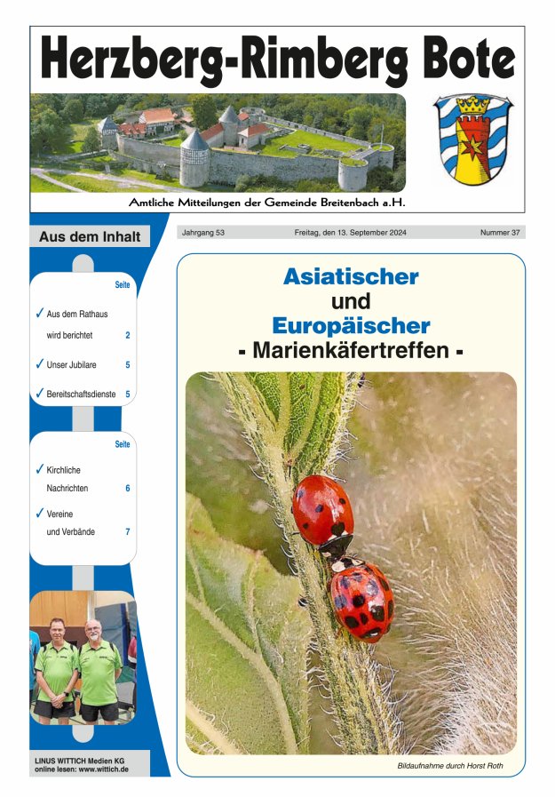 Herzberg-Rimberg Bote Titelblatt 37/2024
