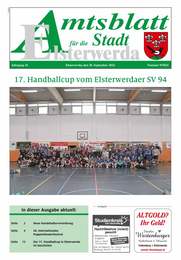 Amtsblatt für die Stadt Elsterwerda Titelblatt 09/2024