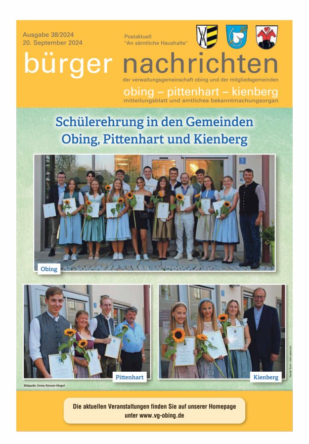 Bürger Nachrichten Obing Pittenhart Kienberg Titelblatt 38/2024