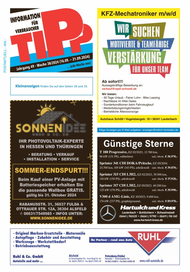 Tipp Vogelsberg Titelblatt 38/2024