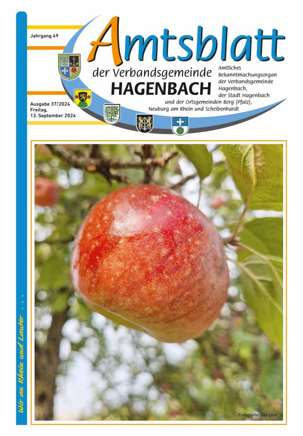 Amtsblatt der VG Hagenbach Titelblatt 37/2024