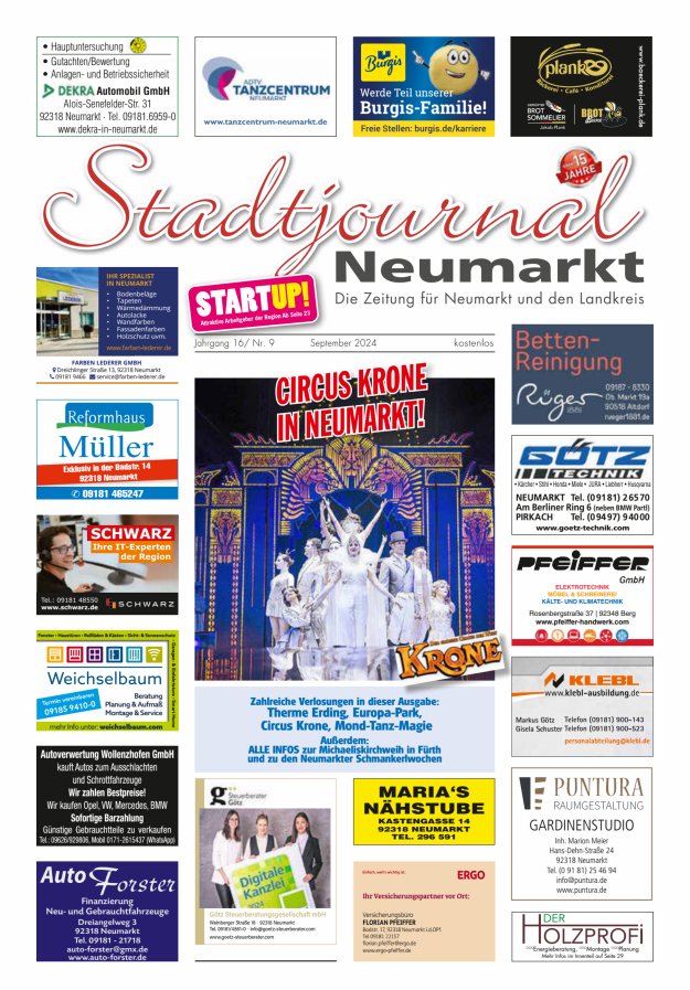 Stadtjournal Neumarkt Titelblatt 09/2024