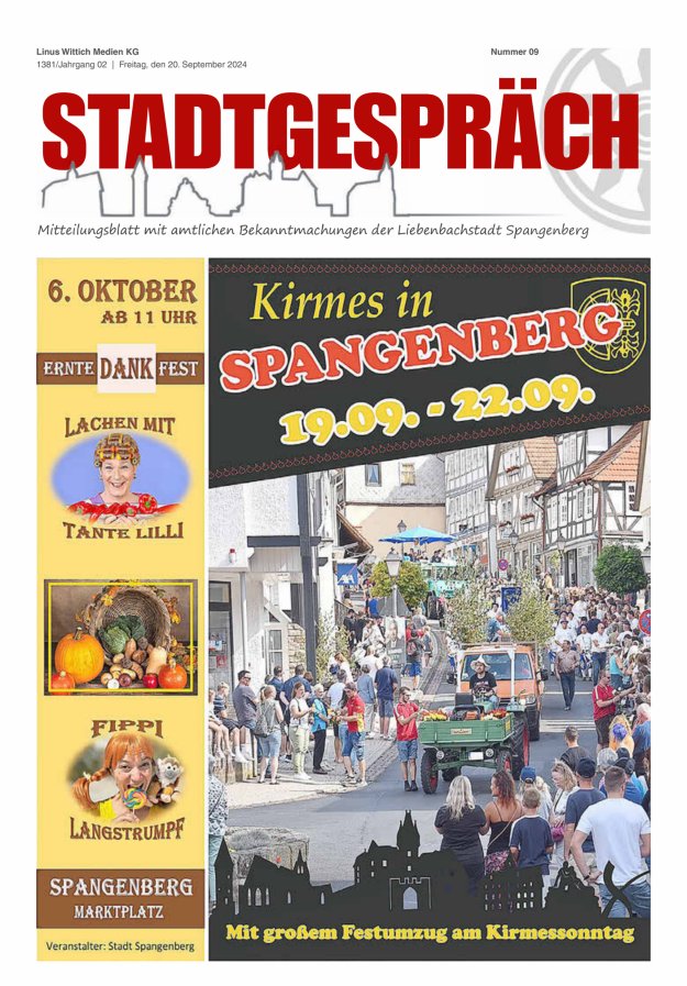 Stadtgespräch Spangenberg Titelblatt 09/2024
