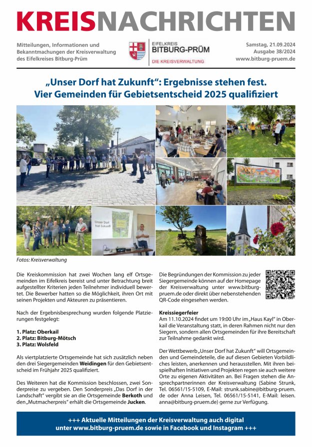 Kreis Bitburg-Prüm Titelblatt 38/2024