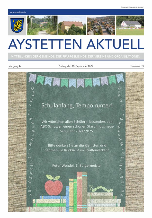 Aystetten Aktuell Wir über uns Titelblatt 19/2024