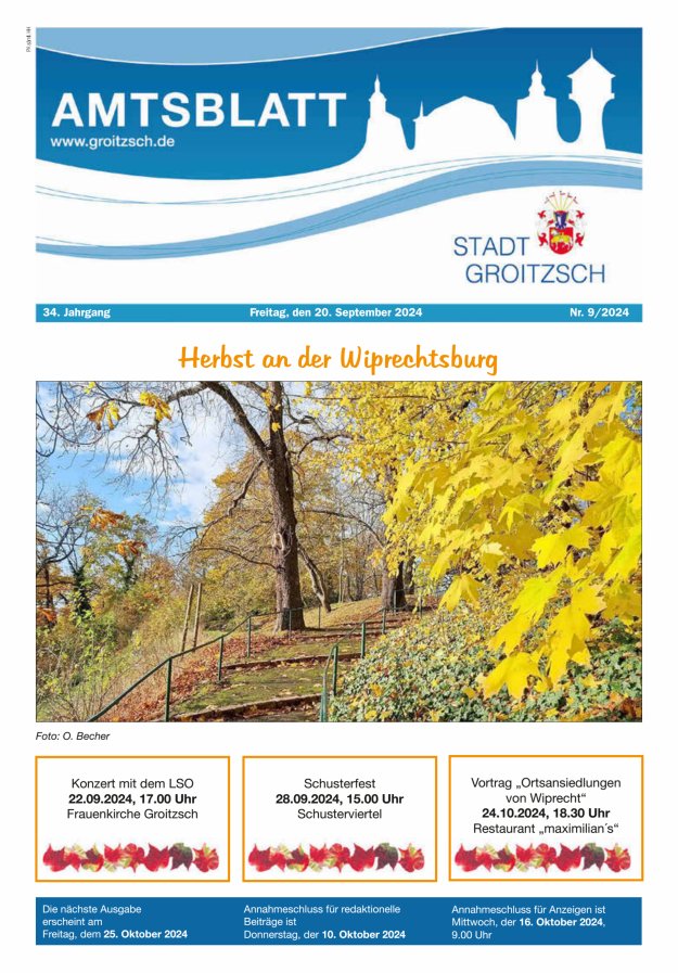 Amtsblatt Stadt Groitzsch Titelblatt 09/2024