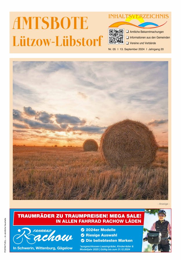 Amtsbote Lützow-Lübstorf Titelblatt 05/2024