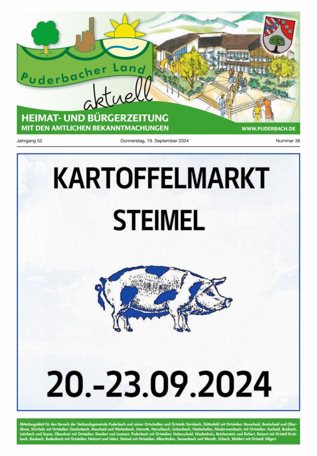 Puderbacher Land aktuell Titelblatt 38/2024