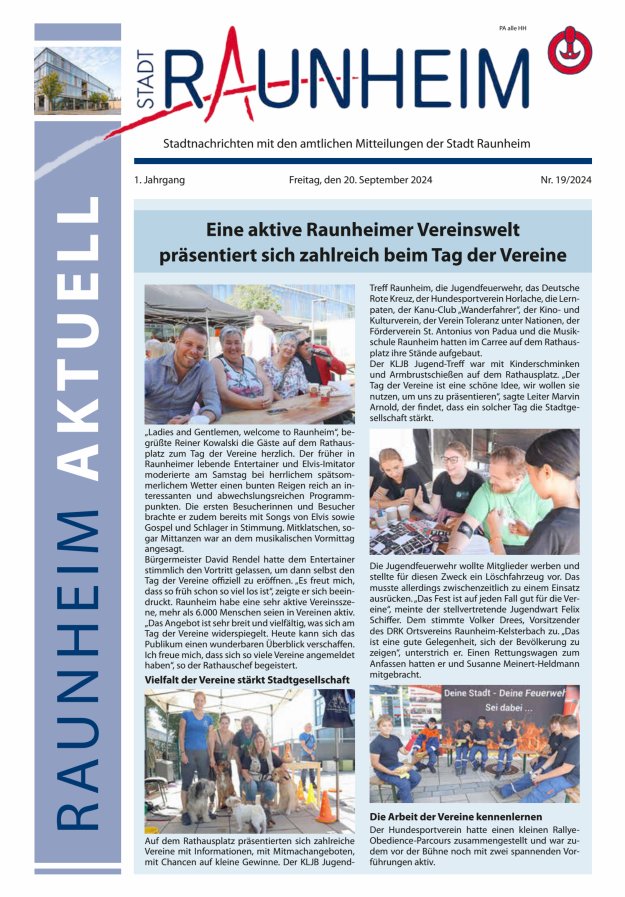 Raunheim aktuell Titelblatt 19/2024