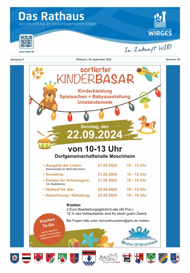 Das Rathaus - Informationen für die Bürger in der VG Wirges Titelblatt 38/2024