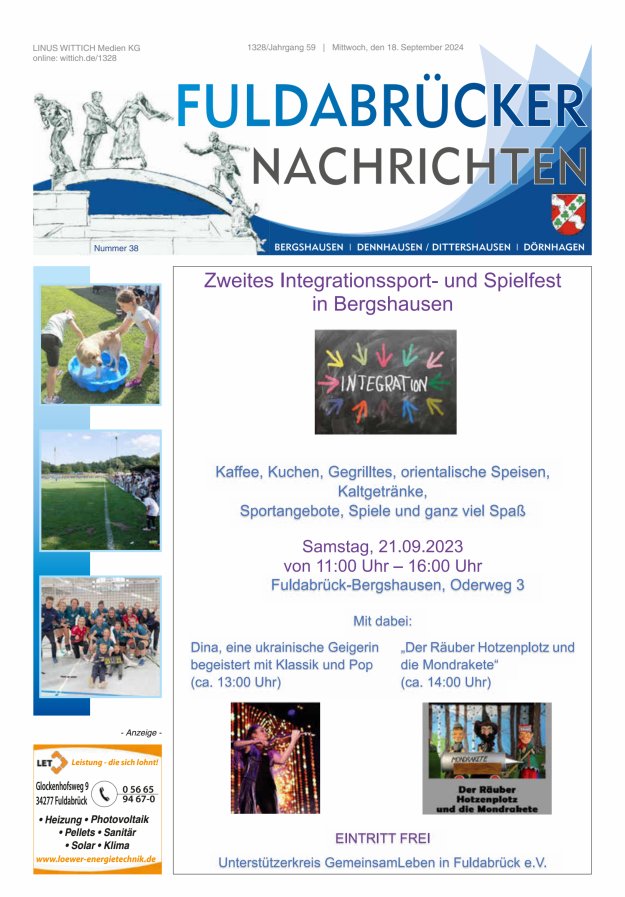 Fuldabrücker Nachrichten Titelblatt 38/2024