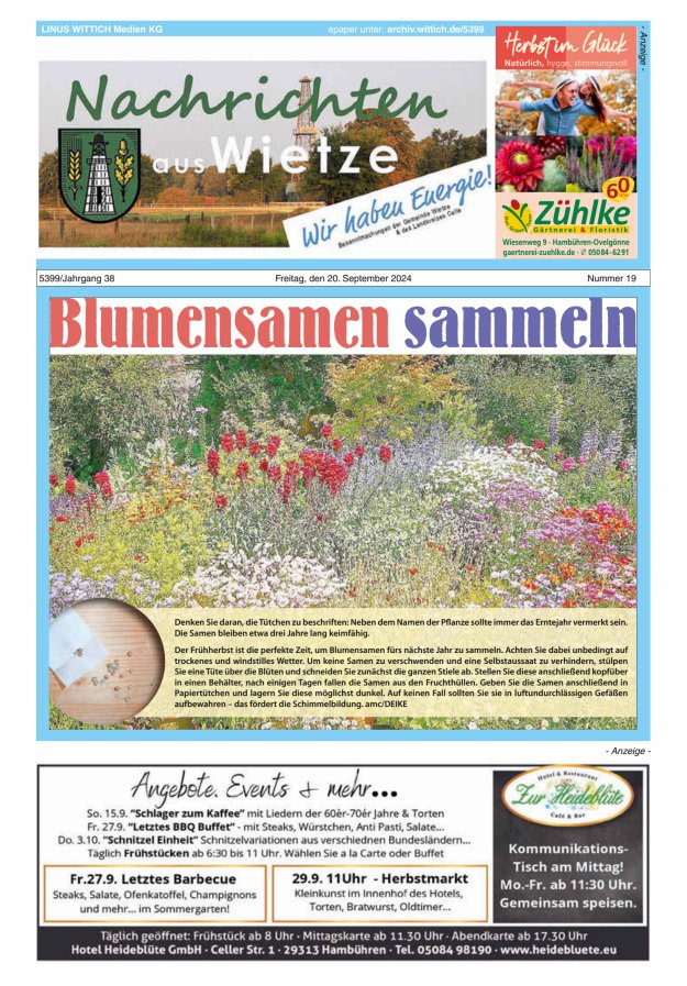 Nachrichten aus Wietze Titelblatt 19/2024