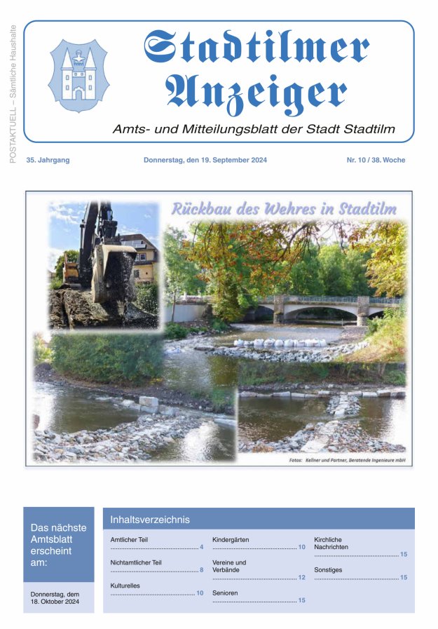 Stadtilmer Anzeiger Titelblatt 10/2024